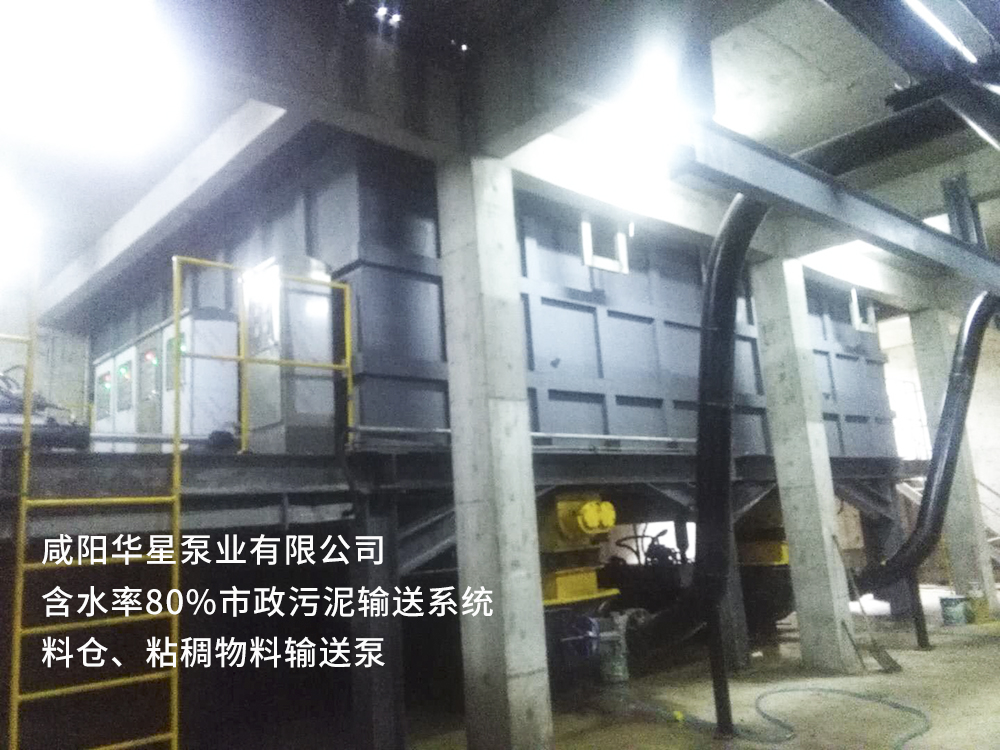 含水率80%市政污泥輸送系統使用現場圖片